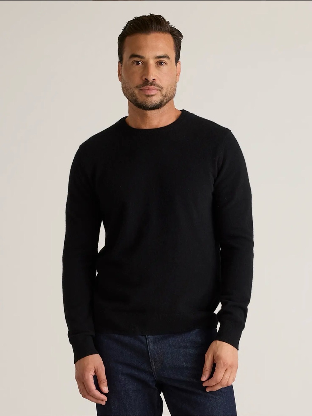 Quince Men's Black Cashmere Crewneck Sweater - Medium
